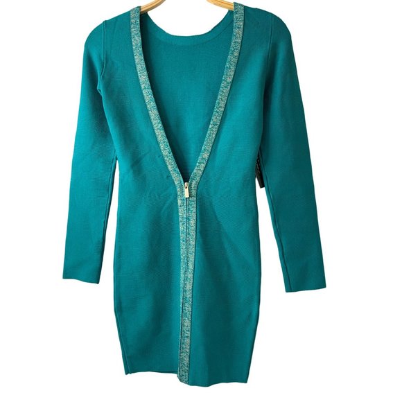 Marciano Los Angeles Aqua Bare Back Bandage Dress Small NWT Long Sleeve 6648 - Picture 8 of 16